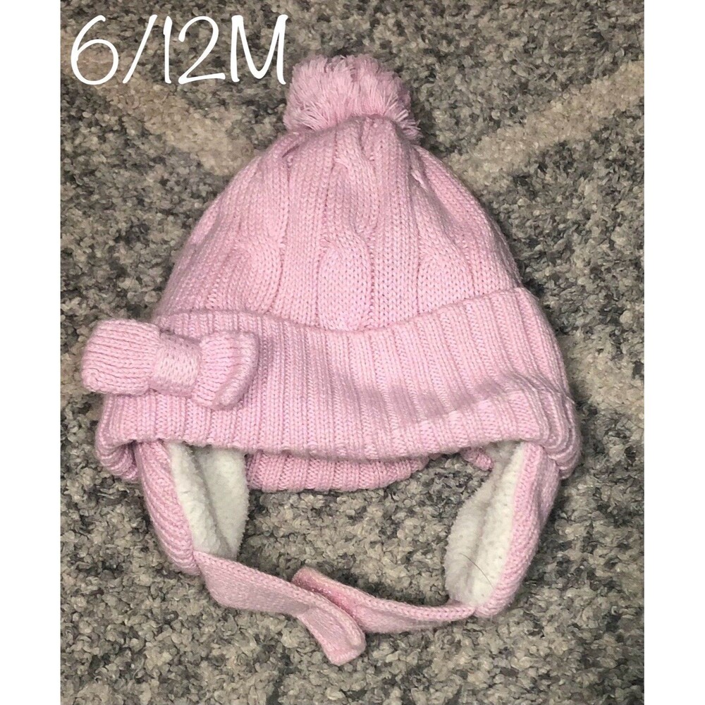 Tommy Hilfiger Baby Pink Knit Winter Hat 6-12M